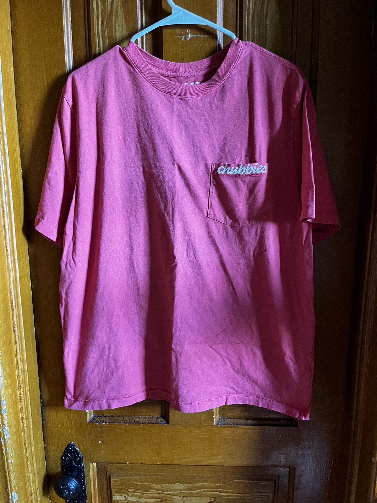 Chubbies The Weekend Has Arrived Graphic Pink Pocket Tshirt Cotton Size Large