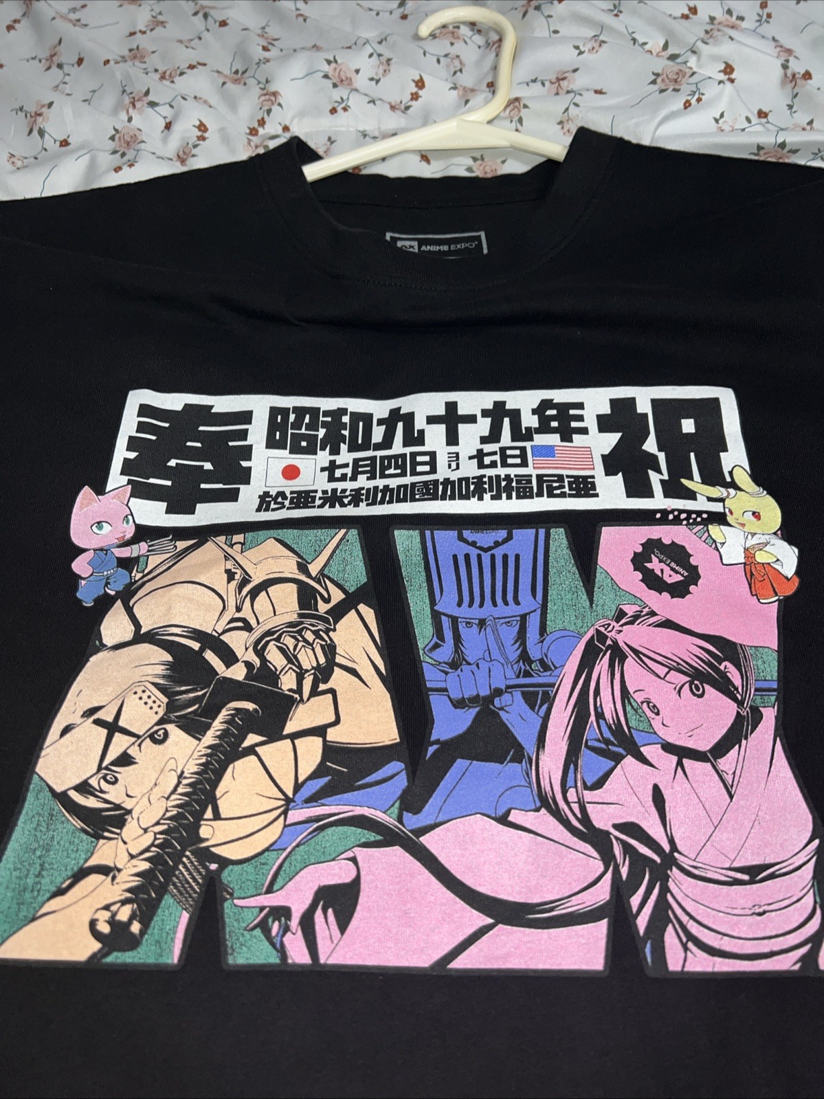 Anime Expo Graphic T Shirt Black Japan Print Indie Sleaze Y2K USA Large