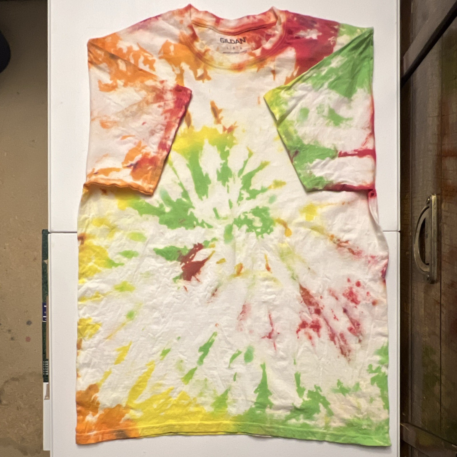 Multicolor Short Sleeve Tye Dye T-Shirt Size Large Unisex