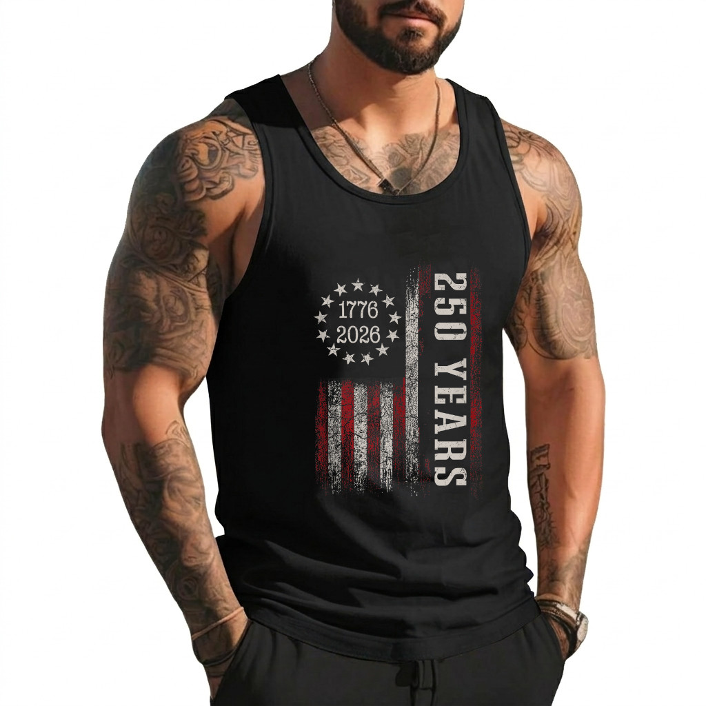 250 Years of Freedom 1776 2026 American Flag 4 July Vintage Tank Top