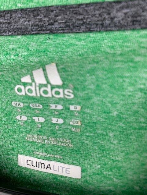 Adidas Size Medium Mens Tee Shirt Climalite Green Short Sleeve Crew Neck