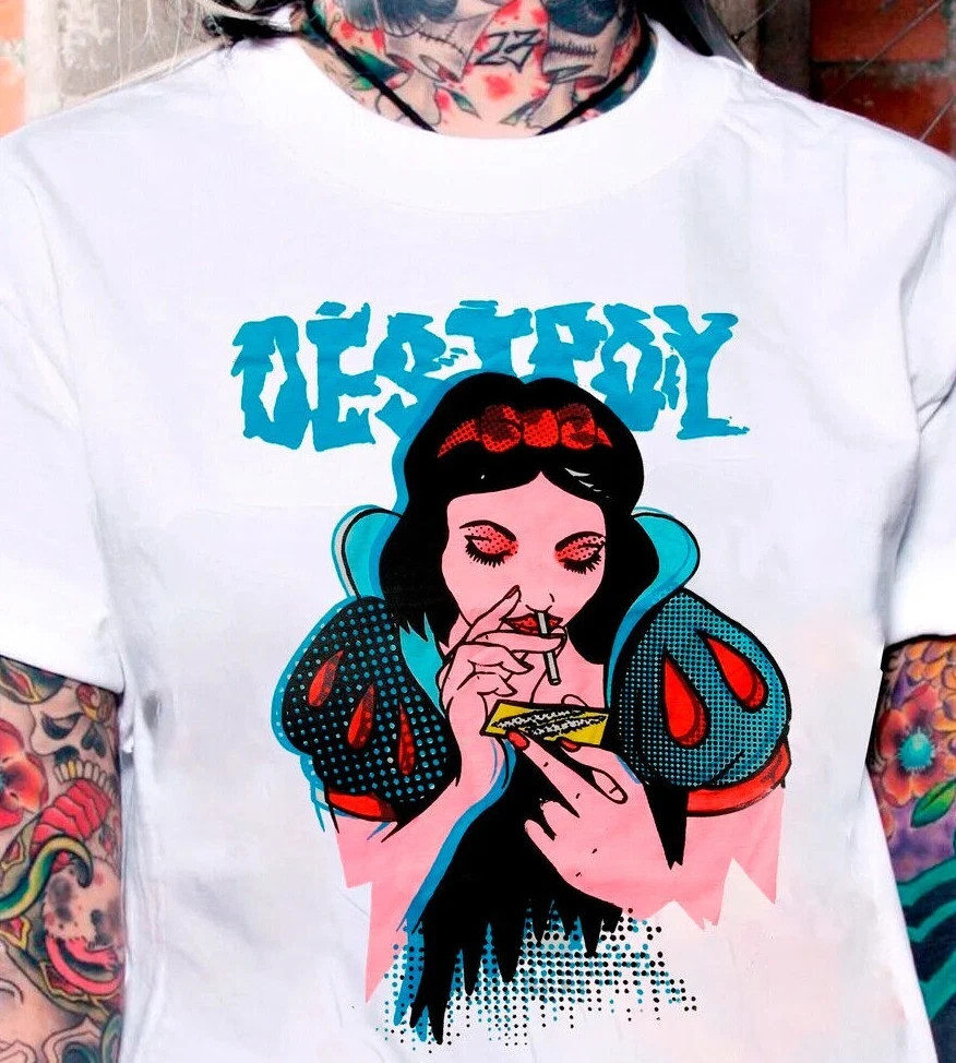 Snow White Destroy T-Shirt Not Seditionaries Gildan Softstyle Tshirt Punk rock