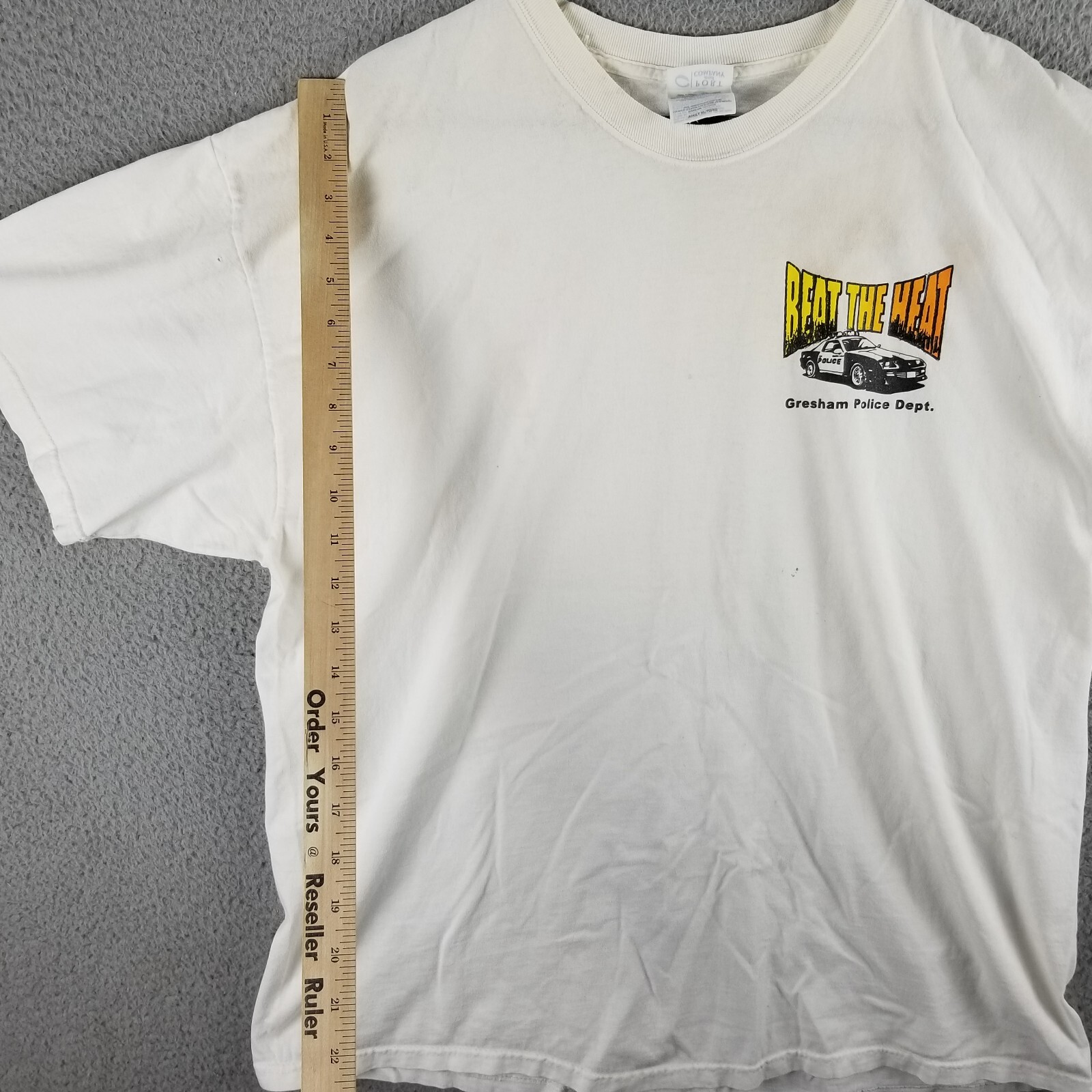 Vintage Police Drag Racing T Shirt XL Hot Rods Street Cars 2001 Beat the Heat OR