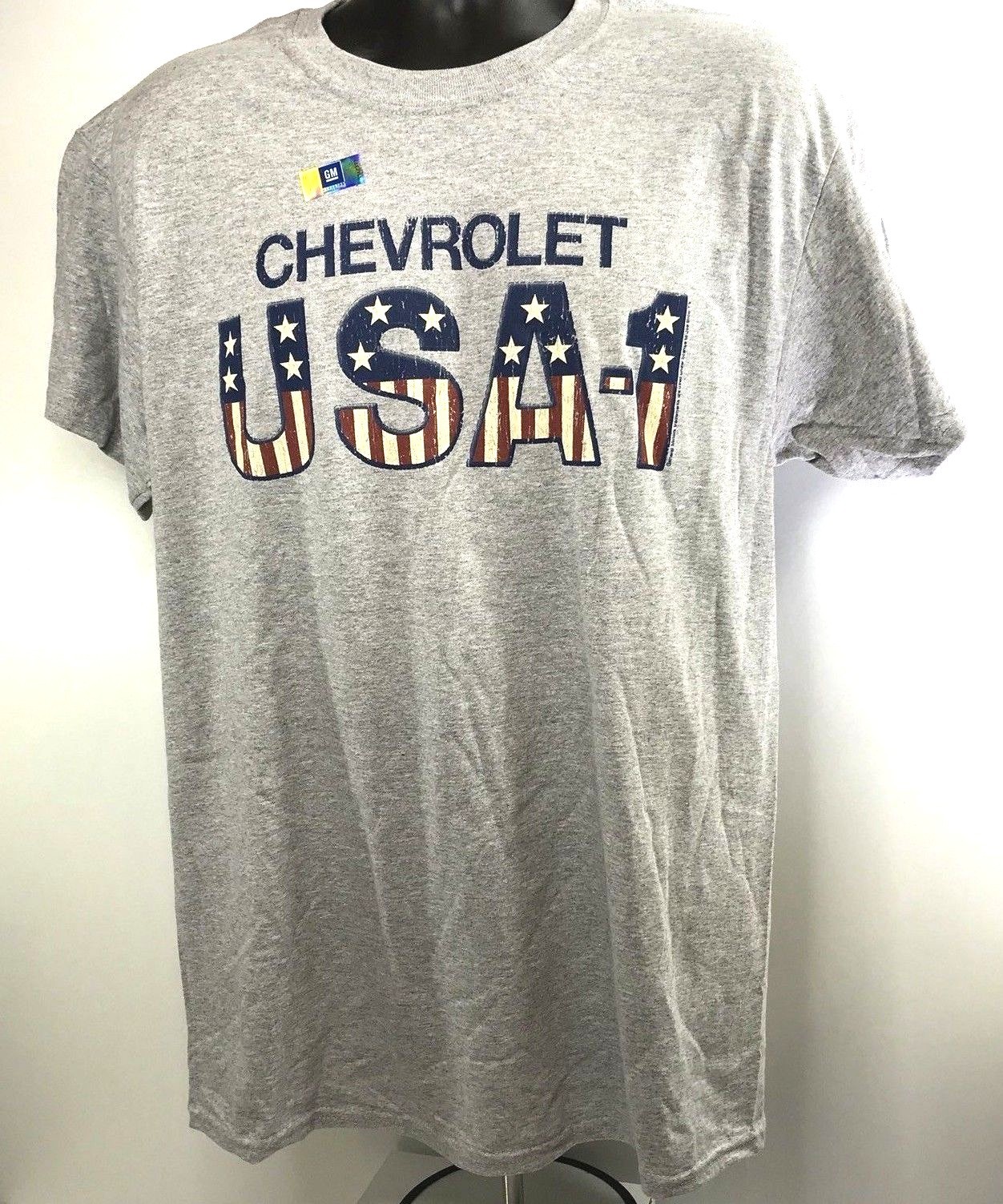 Chevrolet Chevy USA 1 American Flag Pickup Truck Gray T-Shirt