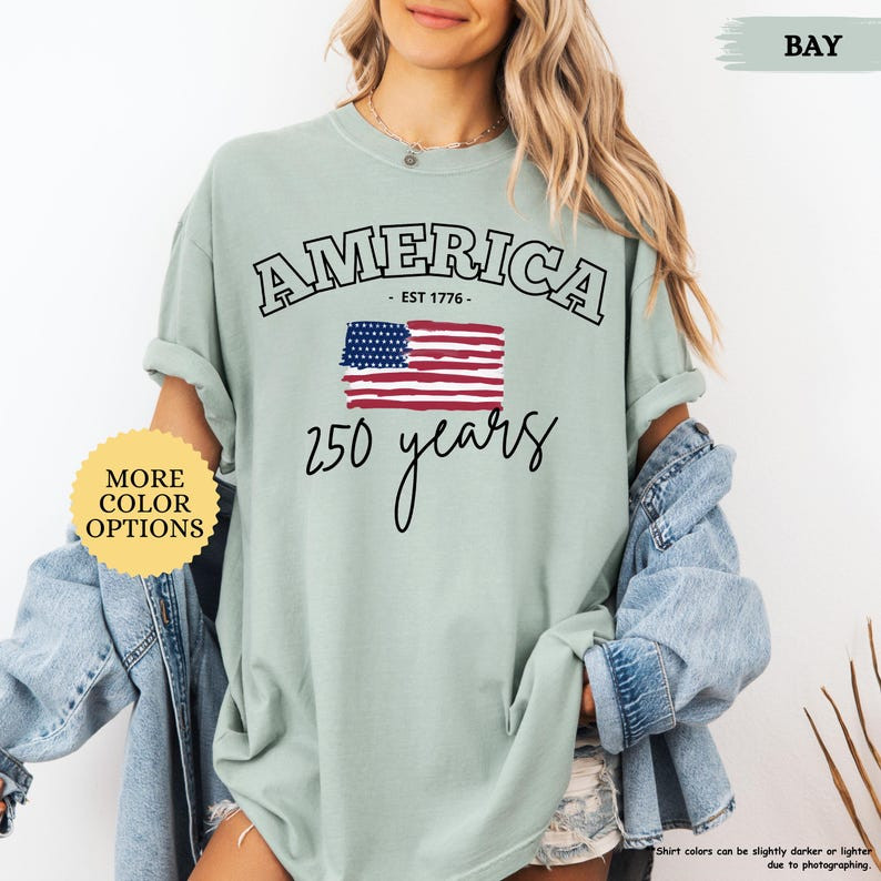 Comfort Colors America 250 Years Shirt 4th Of July American Flag Patriotic Gift