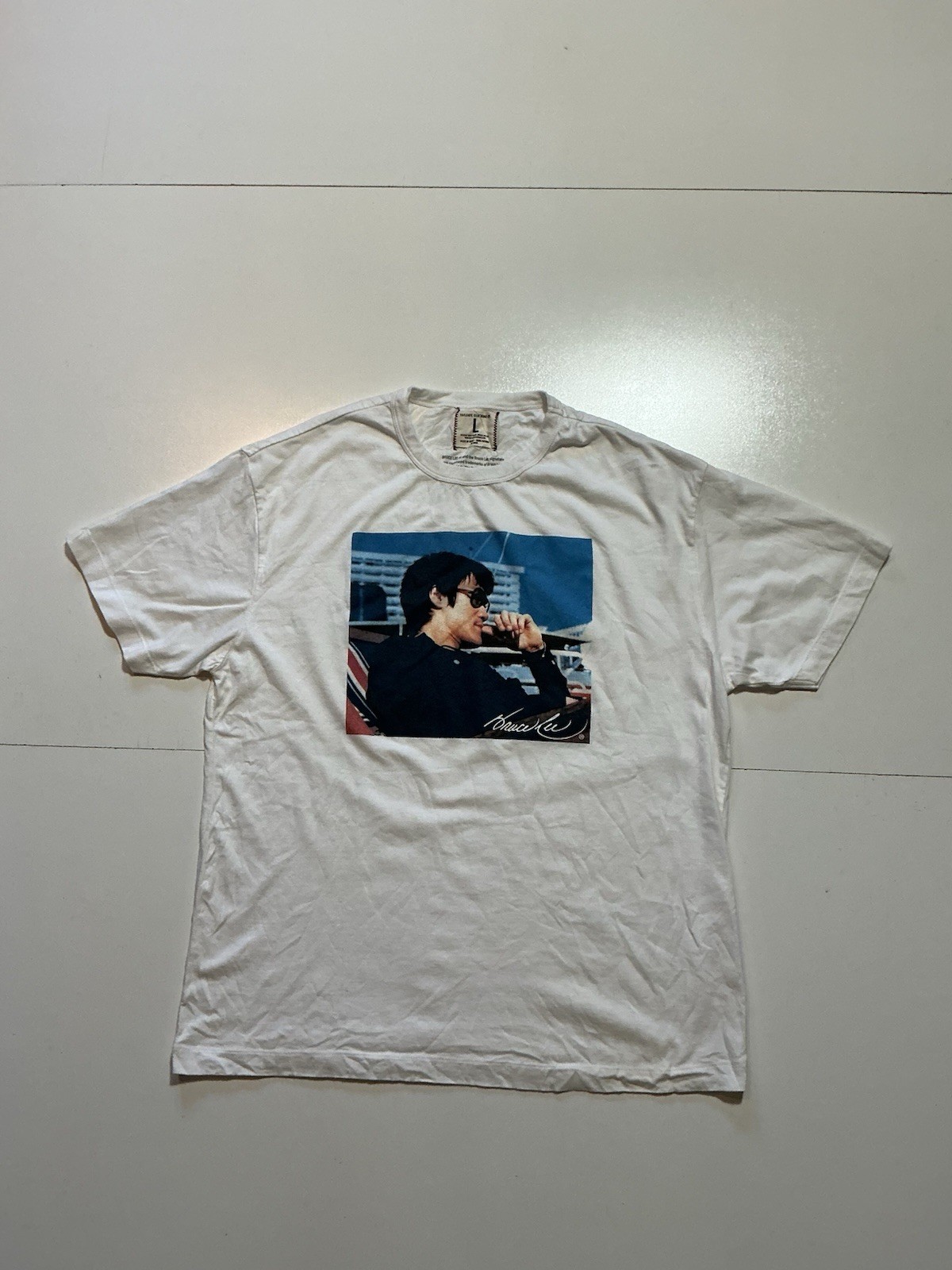 Tailgate Clothing Company Bruce Lee Sunglasses Shades Martial Arts T-Shirt Sz. L